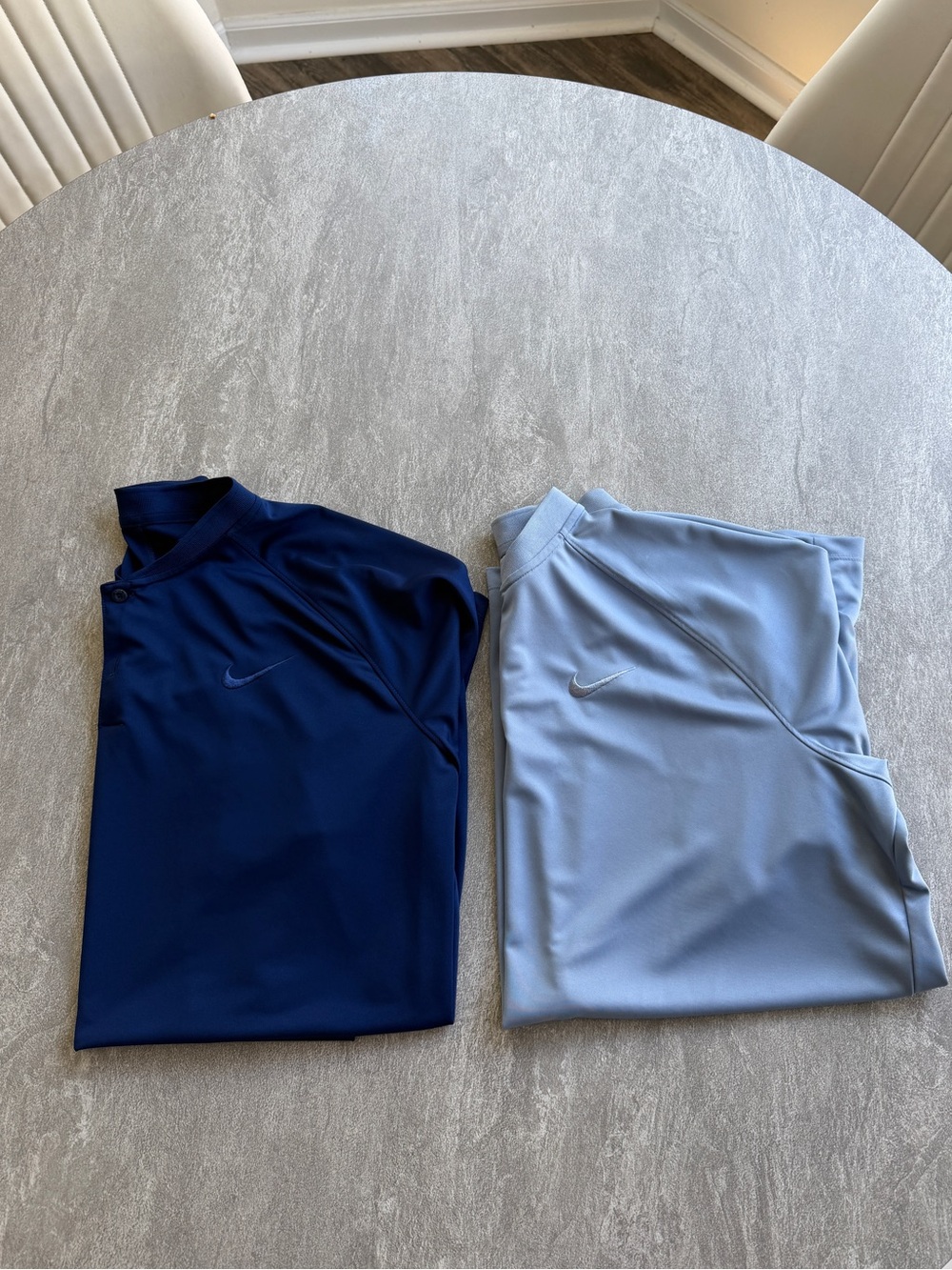 Bundle of two Nike Dri-Fit polo shirts in blue and light blue, size XL #golf #at